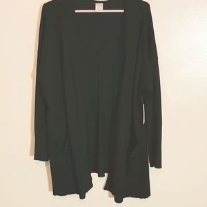 Terra & Sky Women's Cardigan sweater OX (14W) Black NWT